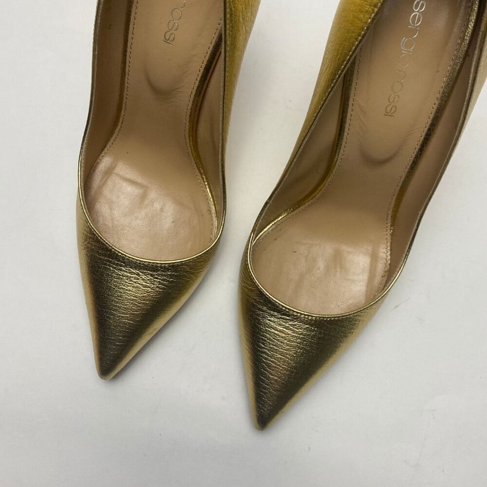 Sergio Rossi Gold Pumps Size 8 - Picture 2 of 9